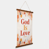 Gott ist Liebe Boho Christliche Mauer Wandteppich Mit Holzrahmen (Gewinkelt)
