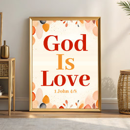 Gott ist Liebe Boho Christliche Mauerkunst Poster