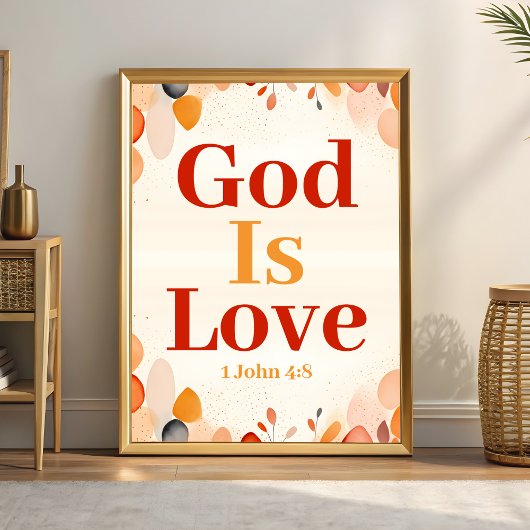 Gott ist Liebe Boho Christliche Mauerkunst Poster