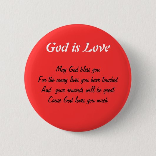 Gott ist Liebe Button (Vorderseite)