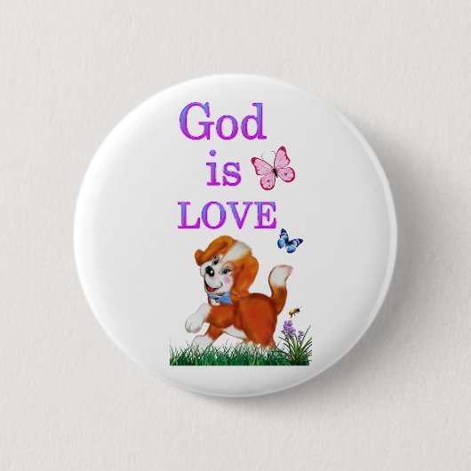 Gott ist Liebe Button (Vorderseite)