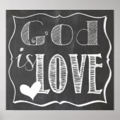 Gott ist Liebe Chalk Board Poster (Vorne)
