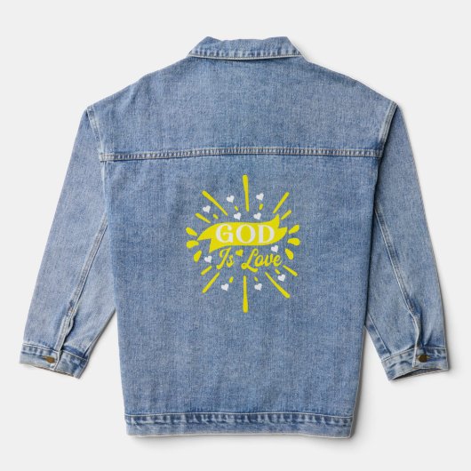 Gott ist Liebe Christlich Jeansjacke (Rückseite)