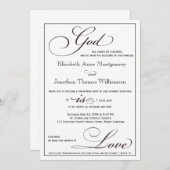 Gott ist Liebe Christliche Skripteinladung Hochzei Einladung (Vorne/Hinten)