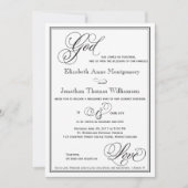 Gott ist Liebe Christliche Skripteinladung Hochzei Einladung (Vorderseite)