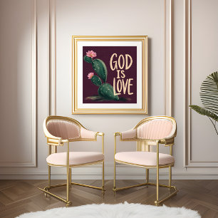 GOTT IST LIEBE Christliches Ermutigungsgeschenk Poster