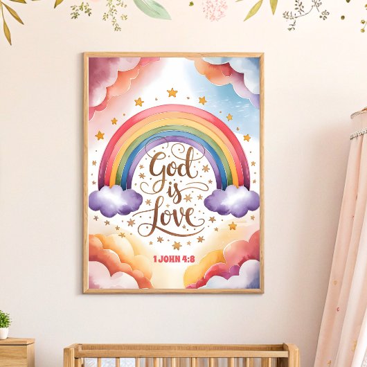 Gott ist Liebe Christliches Kinderzimmer Kinder Wa Poster