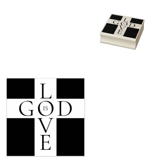 Gott ist Liebe Christliches Kreuz Gummistempel (Stempel)