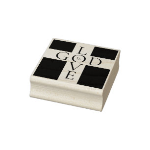 Gott ist Liebe Christliches Kreuz Gummistempel