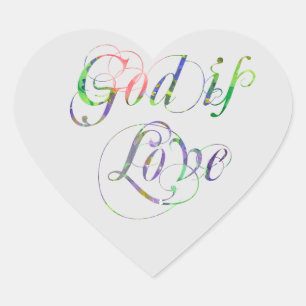 Gott ist Liebe Christliches religiöses Herz Herz-Aufkleber