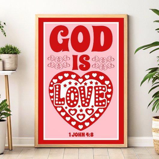 Gott ist Liebe Christus Christliche Mauer Kunst dr Poster