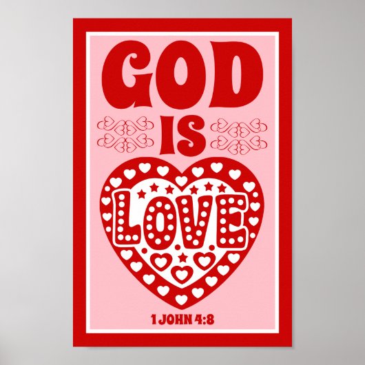 Gott ist Liebe Christus Christliche Mauer Kunst dr Poster (Vorne)