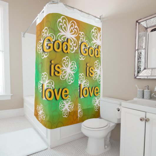 Gott ist Liebe Duschvorhang (Beispiel)