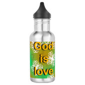 Gott ist Liebe Edelstahlflasche (Links)