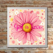 Gott ist Liebe farbenfrohe rosa Sonnenblumenzitat Poster