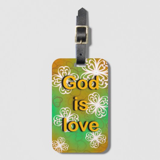 Gott ist Liebe Gepäckanhänger (Vorderseite Vertikal)
