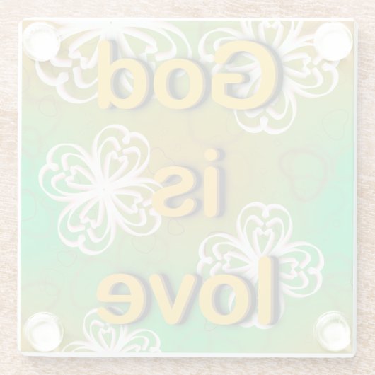 Gott ist Liebe Glasuntersetzer (Rückseite)