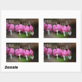 Gott ist Liebe Herz Rechteckiger Aufkleber (Blatt)