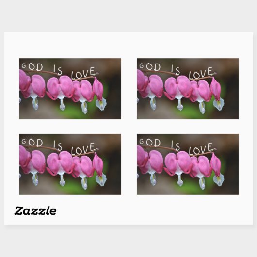 Gott ist Liebe Herz Rechteckiger Aufkleber (Blatt)