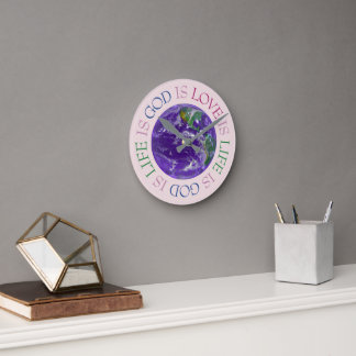 Gott ist Liebe ist Leben Runde Wanduhr