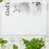 Gott ist Liebe, Jesus Küchenhandtuch Geschirrtuch (Gefaltet)