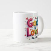 Gott ist Liebe Jumbo-Tasse (Vorderseite Rechts)