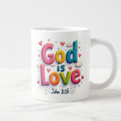 Gott ist Liebe Jumbo-Tasse (Rechts)