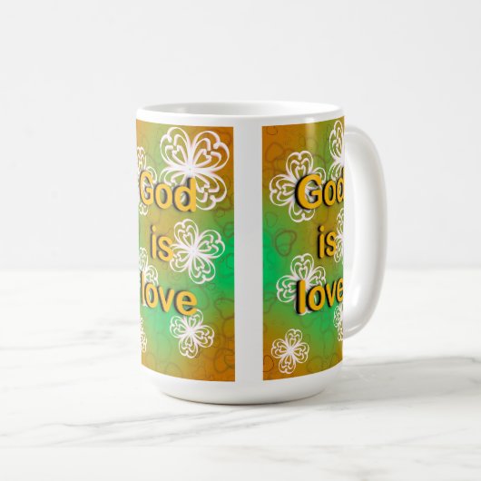 Gott ist Liebe Kaffeetasse (VorderseiteRechts)