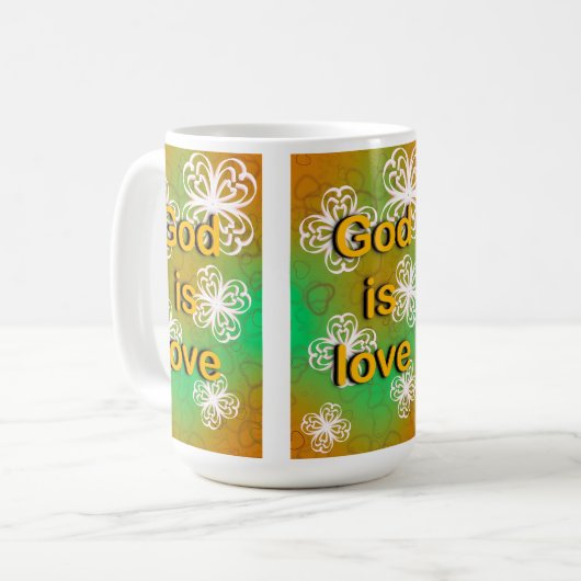 Gott ist Liebe Kaffeetasse (Vorderseite Links)
