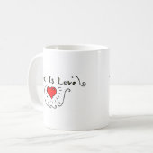 Gott ist Liebe Kaffeetasse (Vorderseite Links)