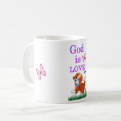 Gott ist Liebe Kaffeetasse (Vorderseite Links)