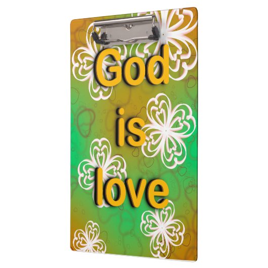 Gott ist Liebe Klemmbrett (Links)