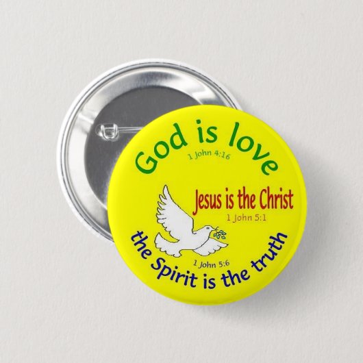 Gott ist Liebe-Knopf Button (Vorne & Hinten)