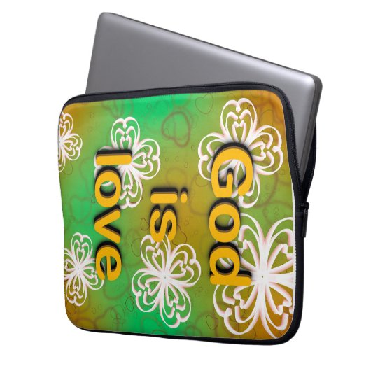 Gott ist Liebe Laptopschutzhülle (Vorderseite Links)