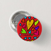 Gott ist Liebe mit Herzen Christlich  Button (Vorne & Hinten)