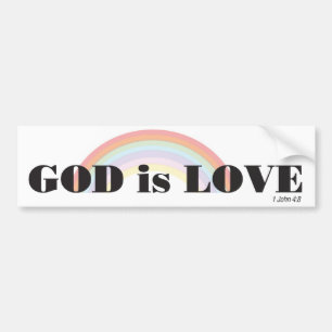 Gott ist Liebe mit Regenbogen-Autoaufkleber Autoaufkleber
