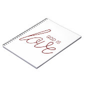 Gott ist Liebe Modernes Christliches Gebetsblatt Notizblock (Linke Seite)