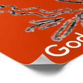 Gott ist Liebe Orange Poster (Ecke)