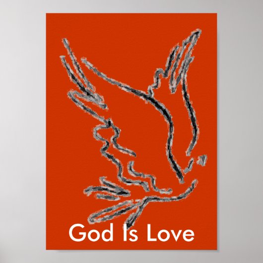 Gott ist Liebe Orange Poster (Vorne)