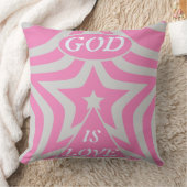 "Gott ist Liebe" Pastell Rosa & Grau Stern Christl Kissen (Decke)