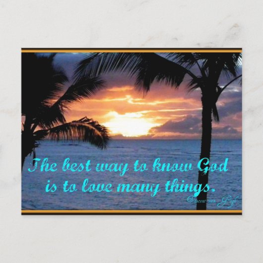 Gott ist Liebe Postkarte (Vorderseite)