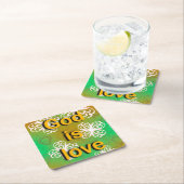 Gott ist Liebe Rechteckiger Pappuntersetzer (Vor Ort)
