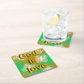 Gott ist Liebe Rechteckiger Pappuntersetzer (Vor Ort)