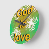 Gott ist Liebe Runde Wanduhr (Winkel)