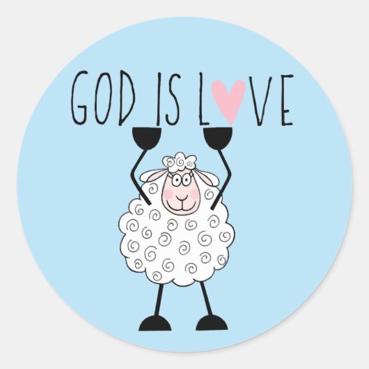 „Gott ist Liebe“ Runder Aufkleber (Vorderseite)