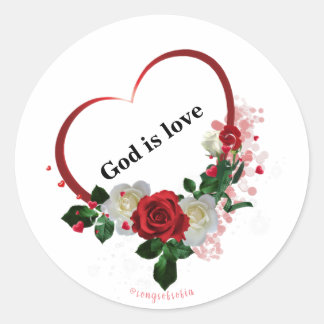 Gott ist Liebe Runder Aufkleber