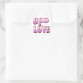 Gott ist Liebe Runder Aufkleber (Tasche)