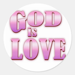 Gott ist Liebe Runder Aufkleber