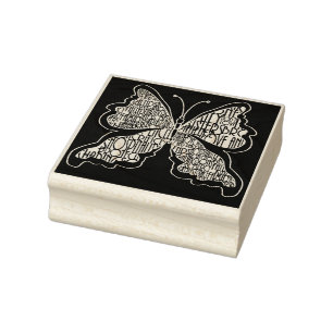 Gott ist Liebe Schmetterling Briefmarke Gummistempel