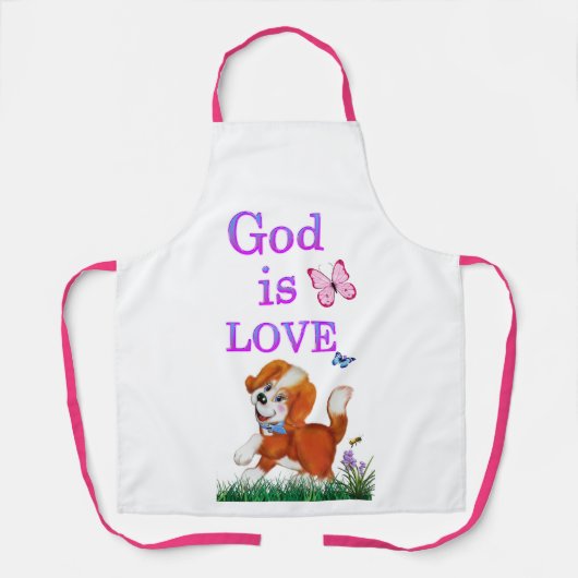 Gott ist Liebe Schürze (Vorderseite)